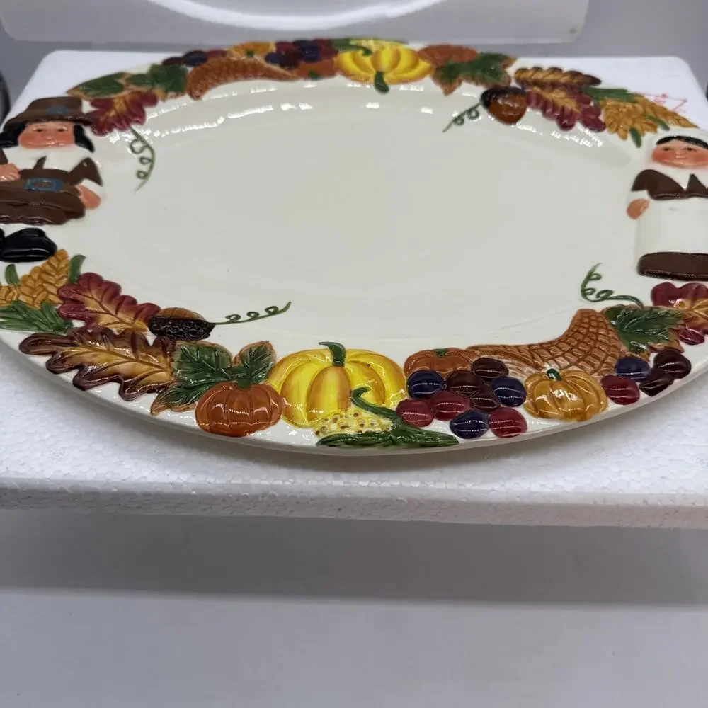 Publix Thanksgiving The Pilgrim Pair Serving Platter 17